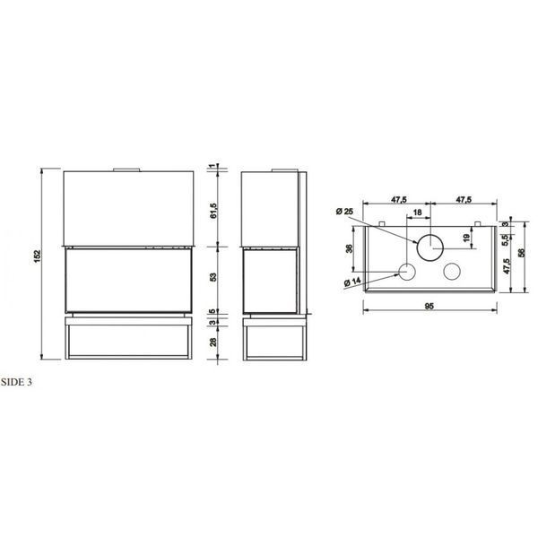 Каминная топка дровянная Edilkamin Side 3 Edilkamin Side 3 фото
