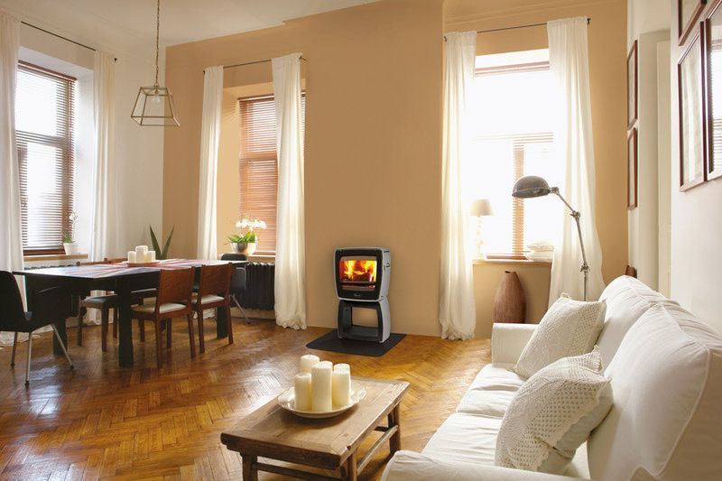 Чугунная печь Dovre Vintage 35 CR/E14 эмаль светло серая - 7 кВт Vintage 35 CR/E14 эмаль фото