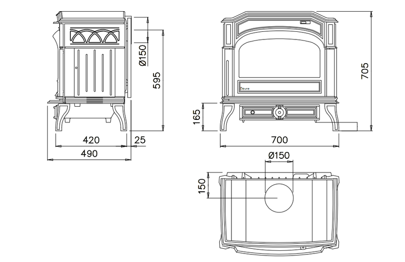 Чавунна мульти піч Dovre 750 GM/E8 бежева емаль - 9 кВт 750 GM/E8 эмаль фото