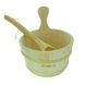 Набор Greus сосна (шайка 4 л + черпак) с пластиковой вставкой для бани и сауны Шайка Greus сосна фото 3
