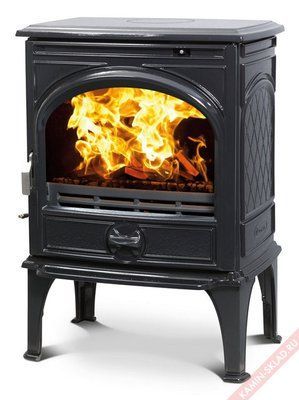 Чавунна мульти піч Dovre 425 GM/E10 E10 глянцевий чорний емаль - 8 кВт 425 GM/E10 эмаль фото