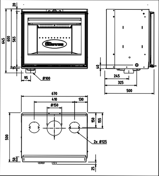 Каминная топка Dovre 2576 CBSC/B-12 кВт Dovre 2576CBSC/B фото