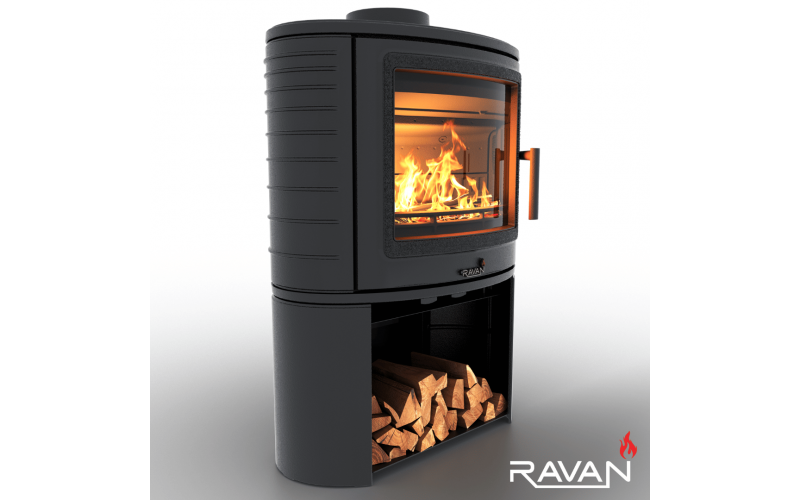 Чугунная печь-камин на дровах Ravan Deluxe 14 кВт Ravan Deluxe   фото