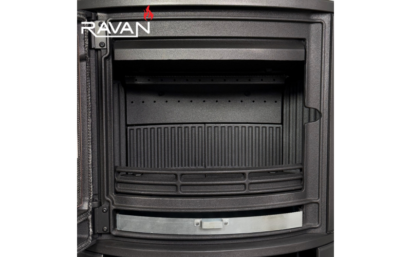 Чугунная печь-камин на дровах Ravan Deluxe 14 кВт Ravan Deluxe   фото