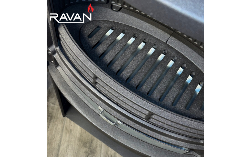 Чугунная печь-камин на дровах Ravan Deluxe 14 кВт Ravan Deluxe   фото