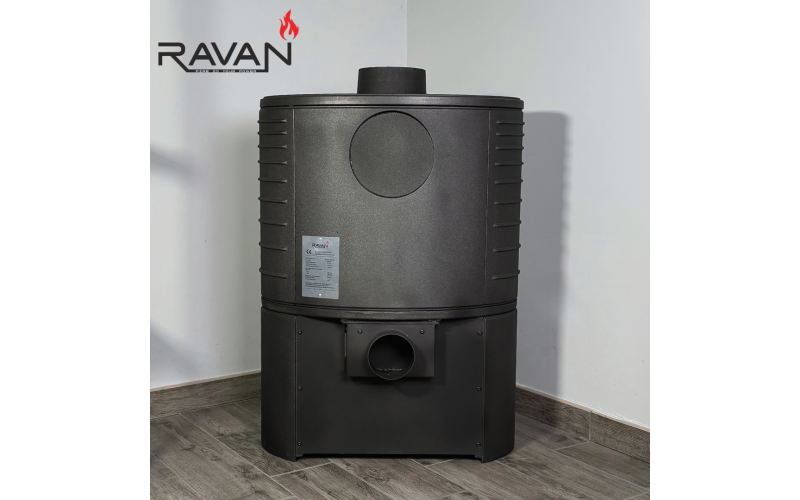 Чугунная печь-камин на дровах Ravan Deluxe 14 кВт Ravan Deluxe   фото