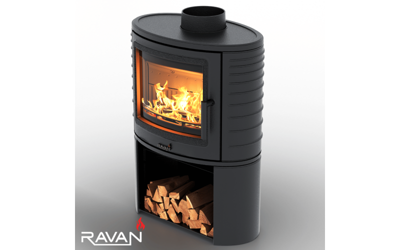 Чугунная печь-камин на дровах Ravan Deluxe 14 кВт Ravan Deluxe   фото