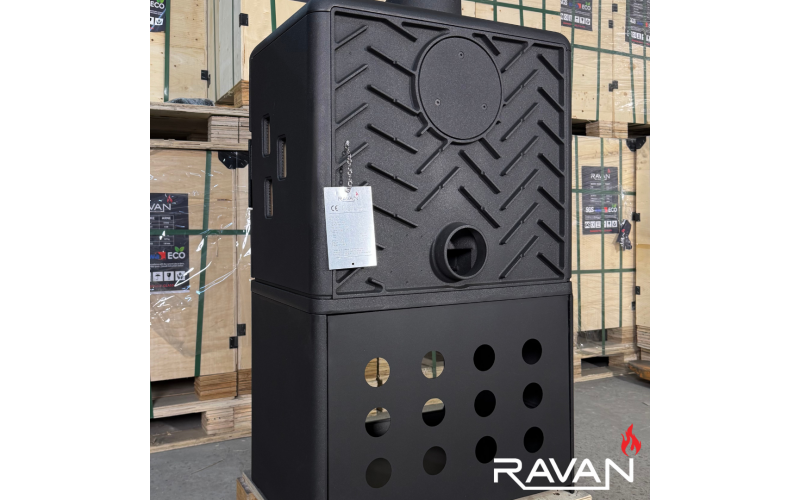 Піч-камін Ravan Nevada 14 кВт &ndash; чавунна дров&rsquo;яна піч тривалого горіння Ravan Nevada  фото