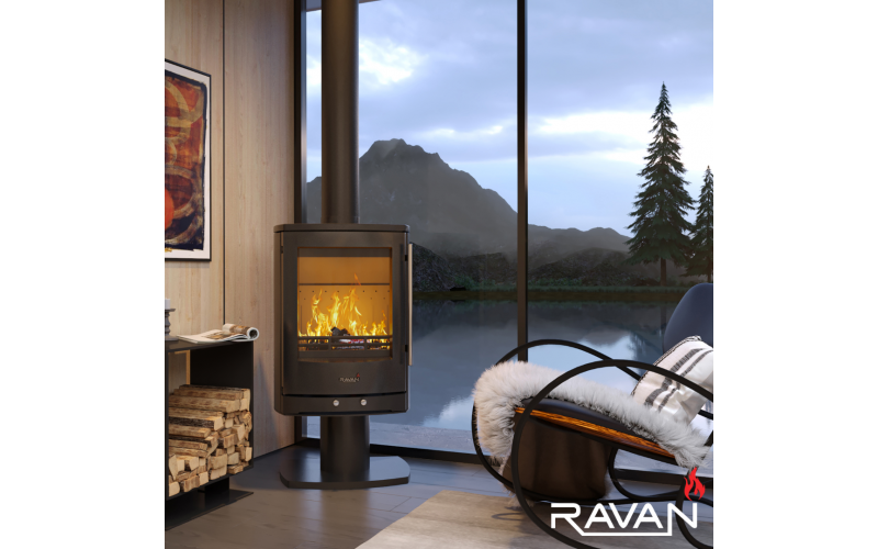 Чугунная дровяная печь-камин Ravan Krono 8 кВт Ravan Incorta Pro фото