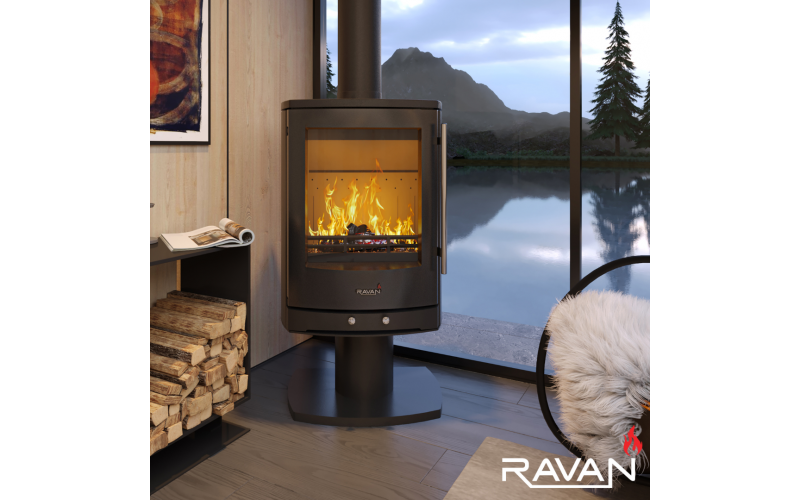 Чугунная дровяная печь-камин Ravan Krono 8 кВт Ravan Incorta Pro фото