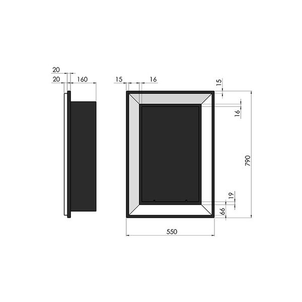 Біокамін Frame вертикальний чорний Frame вертикальный черный фото