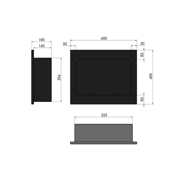Біокамін Frame чорний 60 см Frame черный 50 см фото